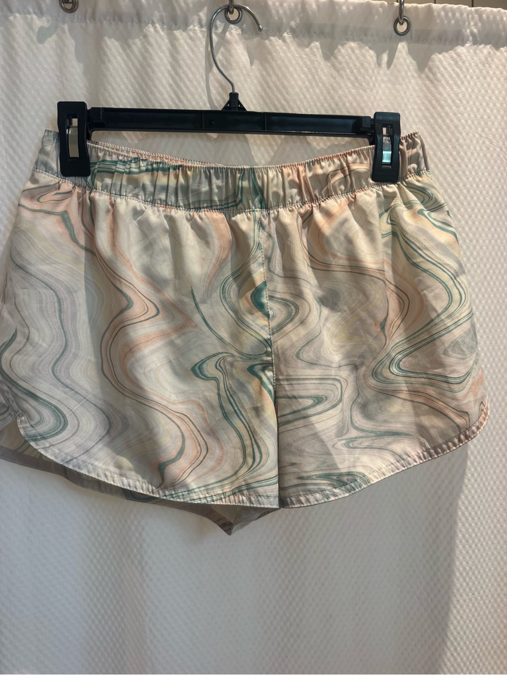 Old Navy Marbled Athletic Shorts in Cream, Green & Blush